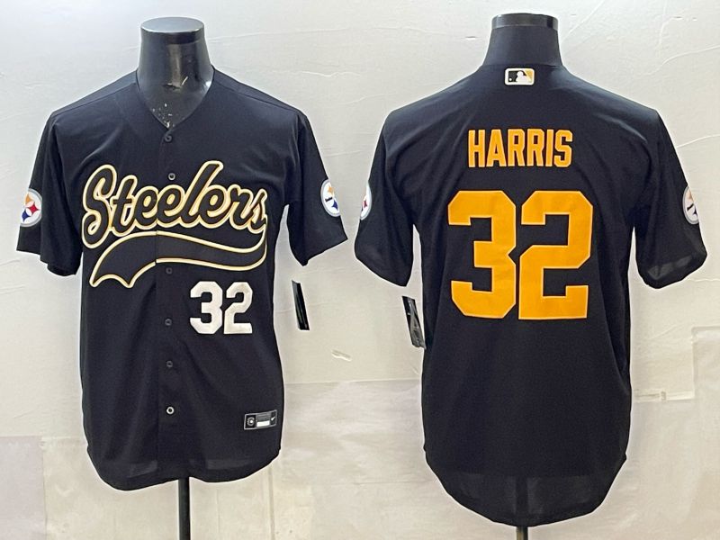 Men 2025 Pittsburgh Steelers #32 Harris black 3th generation Joint Name Nike Limited NFL Jersey style 02->dallas cowboys->NFL Jersey
